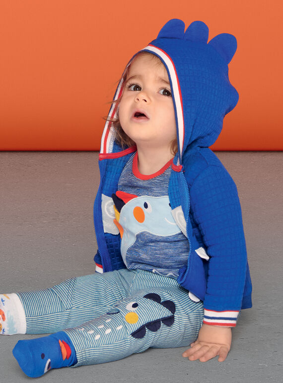 Cardigan con cappuccio blu e bianco neonato LUCANGIL / 21SG10M1GIL217