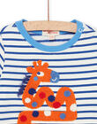 T-shirt con motivo giraffa in ricamo bouclette RUNAUSWE / 23SG10N1SWEC231