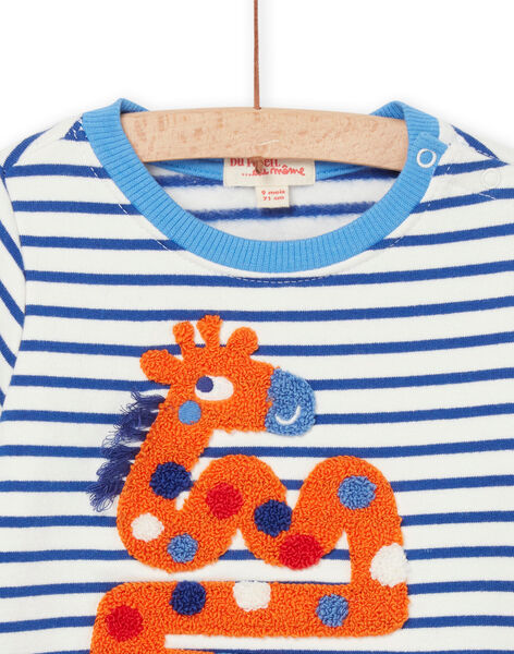 T-shirt con motivo giraffa in ricamo bouclette RUNAUSWE / 23SG10N1SWEC231