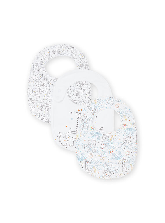 Set 3 bavaglini bianchi con stampe animalier ROU2BAV / 23SF42I1BAV000