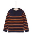 Maglia blu notte a righe senape POJOPUL2 / 22W902D2PUL705
