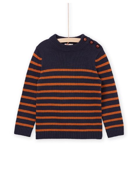 Maglia blu notte a righe senape POJOPUL2 / 22W902D2PUL705