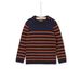 Maglia blu notte a righe senape