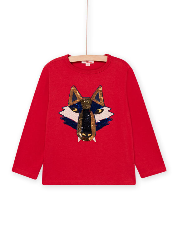 T-shirt con stampa lupo in paillettes POGOTEE4 / 22W902O4TMLF521