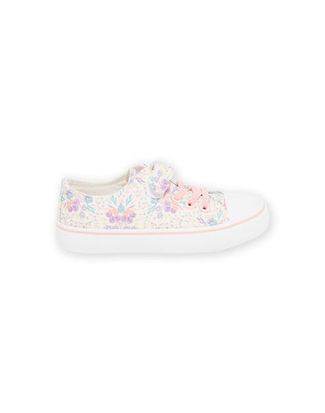 Sneakers ecrù in tela con stampa a fiori RATOILFESTI / 23KK3572D16001