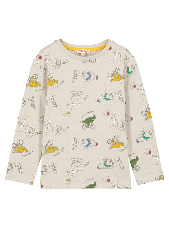 T- shirt Maniche Lunghe con Stampa Grigio Melange GOJAUTEE4 / 19W902H2TMLA011