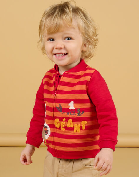 Cardigan a righe motivo elefante fantasia neonato NUFLAGIL / 22SG10R1GIL405