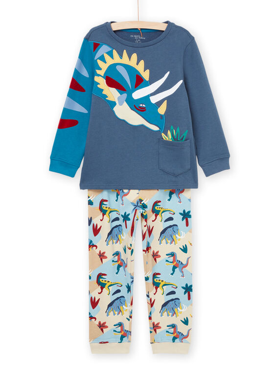Set pigiama felpa e pantaloni con stampa dinosauri PEGOPYJDIN / 22WH1224PYJJ912