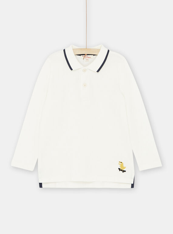 Polo ecrù con ricamo dinosauro bambino SOJOPOL2 / 23W902B4POL001