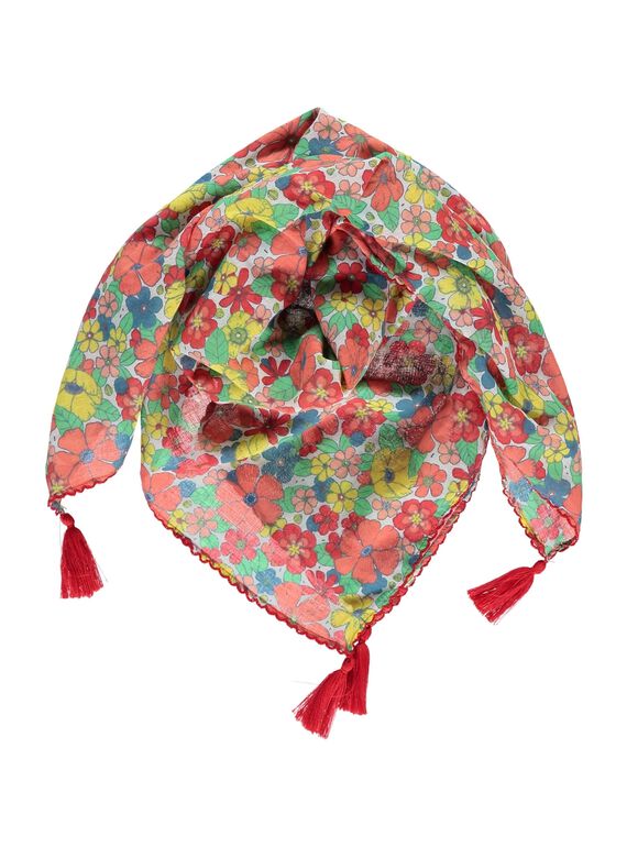 Girls' floral print scarf CYABUFOUL / 18SI01K1FOU099