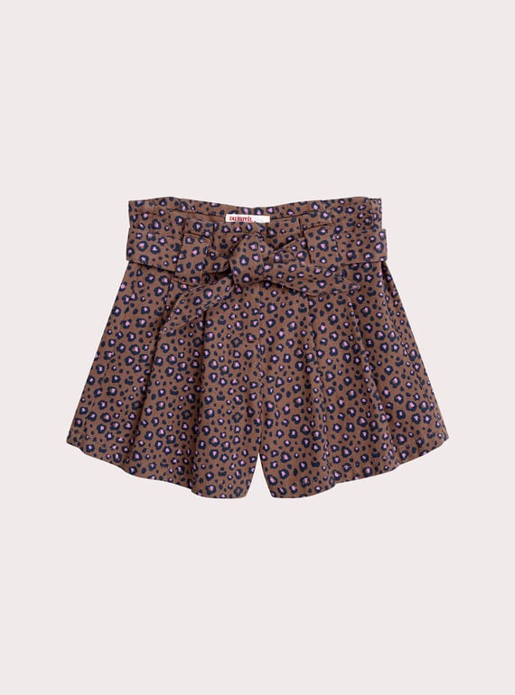 Shorts con stampa leopardata per bambina