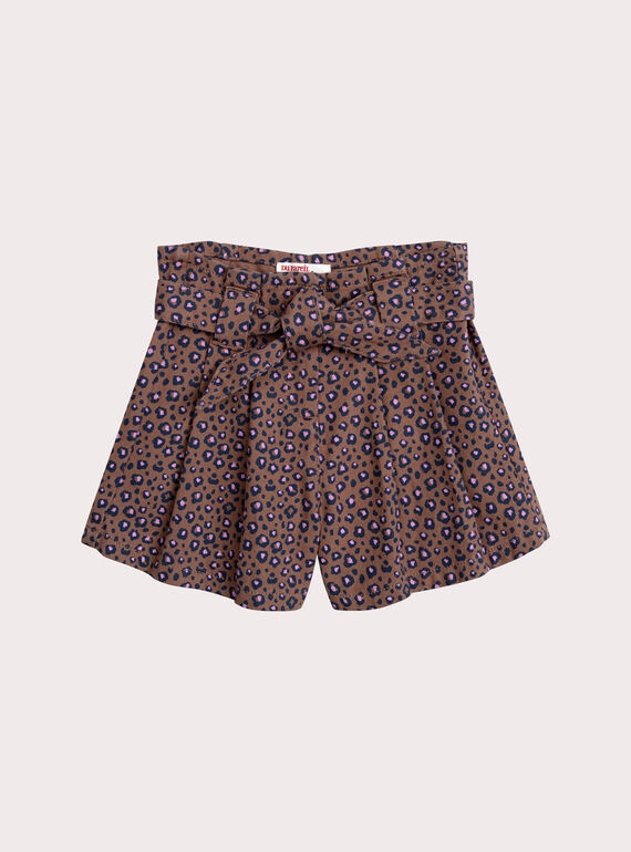 Shorts con stampa leopardata per bambina
