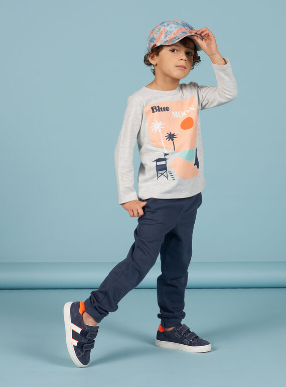 Pantaloni milano con elastico blu bambino NOMOPAN / 22S902N1PAN622