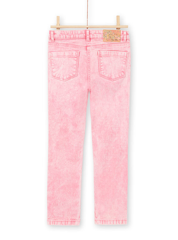 Jeans rosa effetto acide wash bambina MAKAJEAN / 21W901I1JEAD305