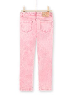 Jeans rosa effetto acide wash bambina MAKAJEAN / 21W901I1JEAD305