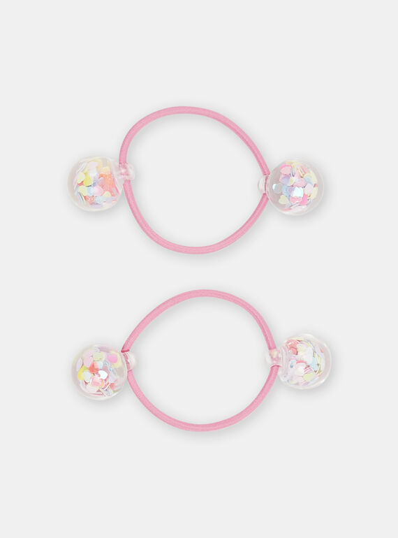 2 elastici fantasia rosa bambina SYAJOELA6 / 23WI0186ELA099