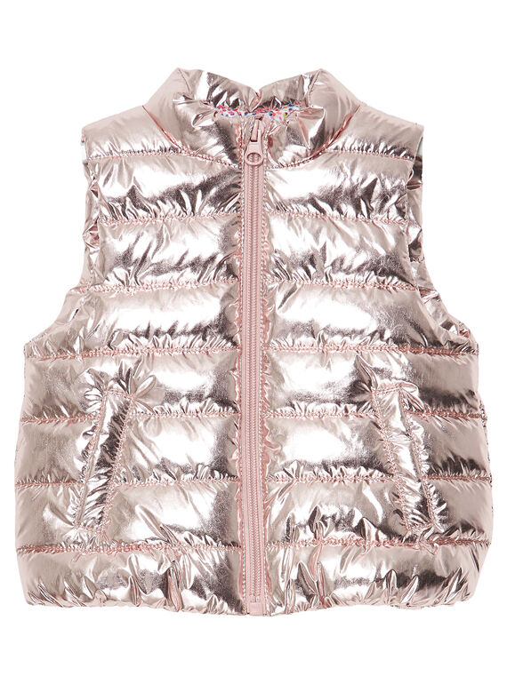 Piumino senza maniche rosa iridescente neonata JIROSDOUNE / 20SG09I4D3E030