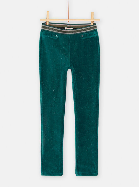 Pantaloni petrolio morbidi bambina SADUPANT2 / 23W901P2PAN714
