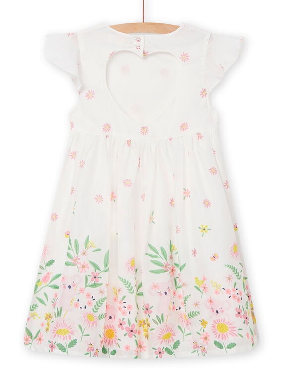 Abito ecrù con stampa a fiori bambina NASOROB4 / 22S901Q1ROB001