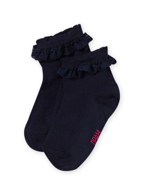 Calze blu notte dettaglio pizzo bambina MYAESCHOD1 / 21WI01E2SOQC205