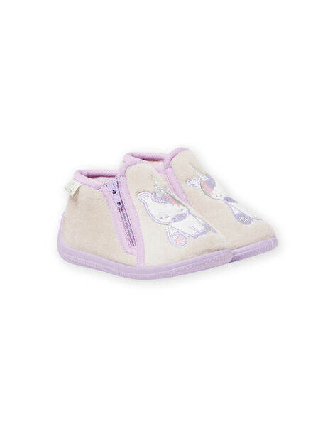 Chaussons De Nuit Gris Chine Motif Licorne Bebe Fille Achat En Ligne Chaussons Dpam