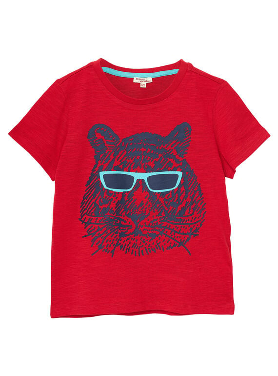 T-shirt bambino maniche corte rossa tigre JOJOTI4 / 20S90242D31F505