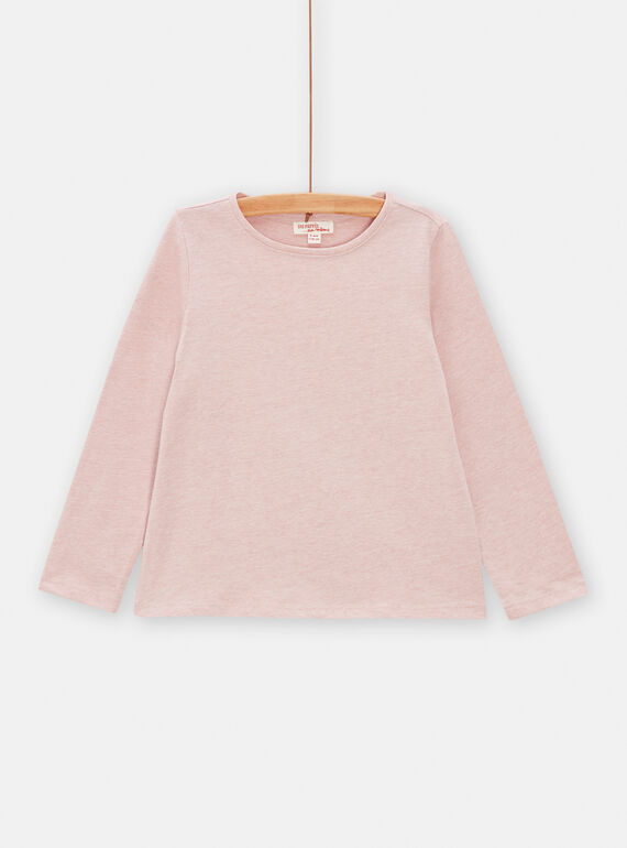 T-shirt bambina rosa chiaro a maniche lunghe TAESTEE4 / 24S901V2TMLD328