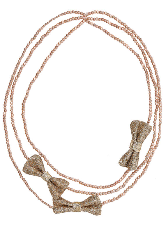Collana perline con 3 fiocchi di glitter dorati. JYASOCOU / 20SI0181CLIK008