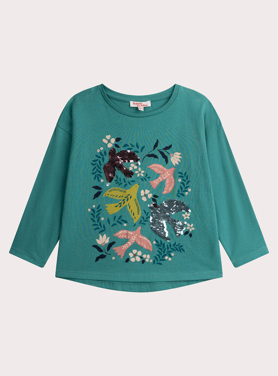 T-shirt animazione irondelle paillettes magiche per ragazza  VAKLITEE3 / 24W90143TML215