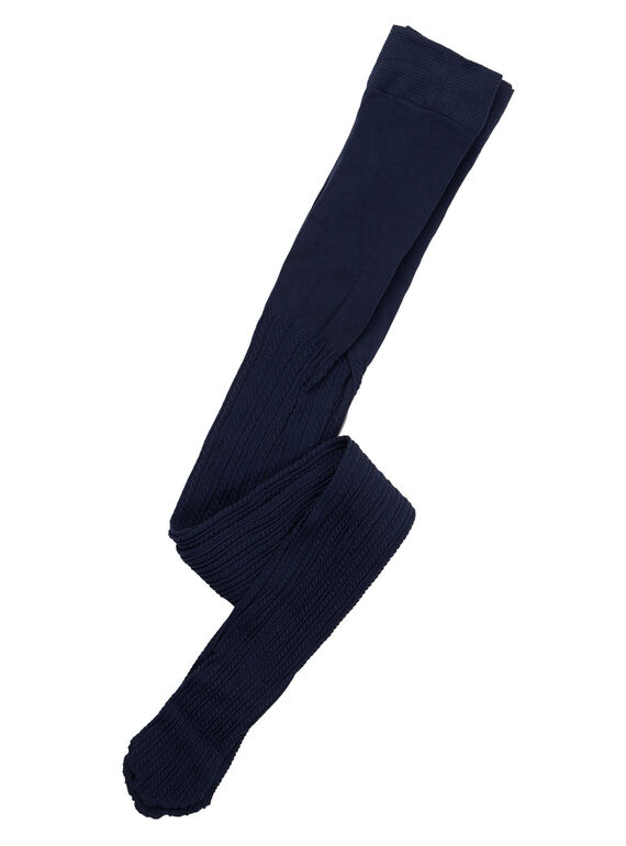 Collant bambina in poliammide navy con intreccio JYAESYCOL2 / 20SI0165COL070