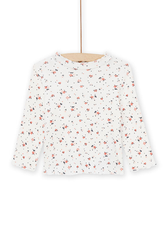 Dolcevita in maglia a costine con stampa a fiori PIJOSOUPRIB3 / 22WG09C4SPL001