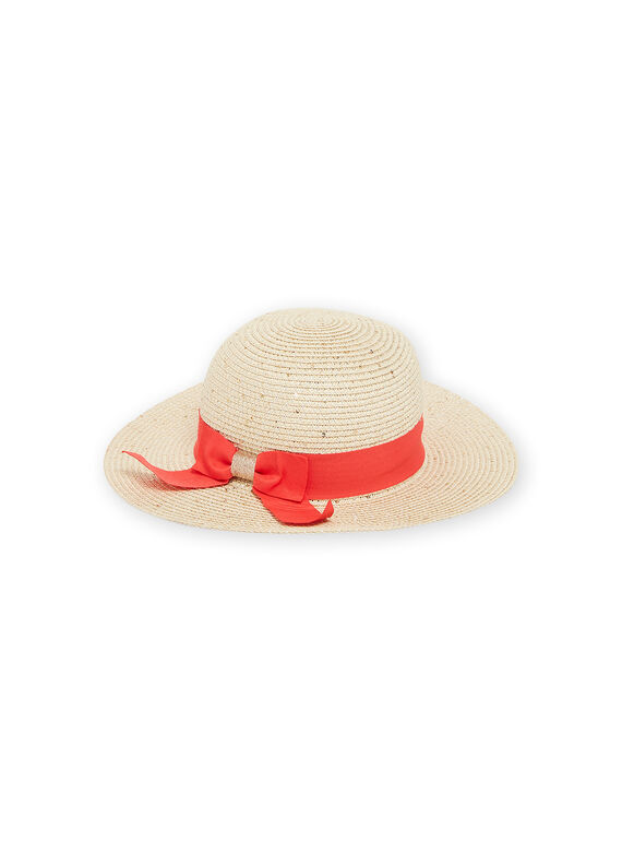 Cappello di paglia neutro e rosso RYAHAT1 / 23SI01B2CHA009