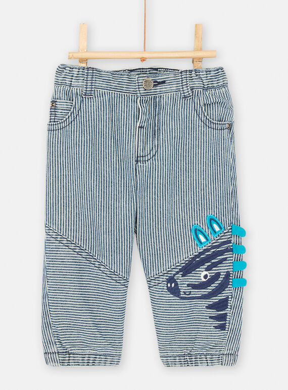 Pantaloni blu e bianchi con stampa a righe neonato SUDUPAN2 / 23WG10P2PANC203