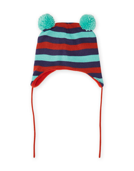 Bonnet A Rayures Et Pompons Bebe Garcon Achat En Ligne Bonnet Echarpe Gants Dpam