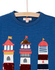 T-shirt blu con stampa fari ROBLETI / 23S90231TMCC204