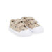 Sneakers in tela beige con stampa tigri e leoni