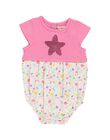 Baby girls' romper in two fabrics CIMABAR2 / 18SG09U2BAR313