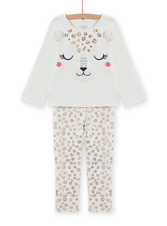 Set pigiama in velluto con stampa leopardo bambina MEFAPYJFEL / 21WH1198PYJ001