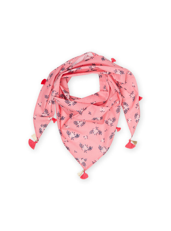 Foulard corallo con stampa a fiori bambina NYAPAFOUL / 22SI0121FOU404