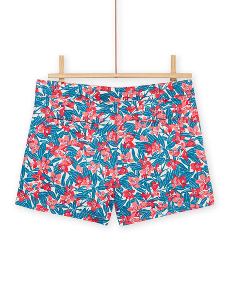 Shorts blu e rosa con stampa a fiori RABLESHORT / 23S90131SHO001