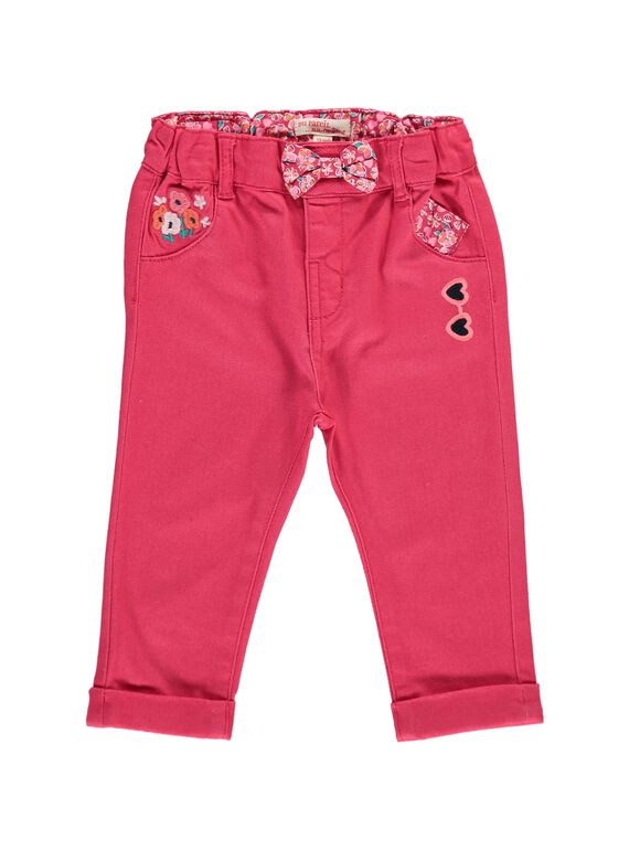 Baby girls' twill trousers CIHOPAN / 18SG09E1PANF503