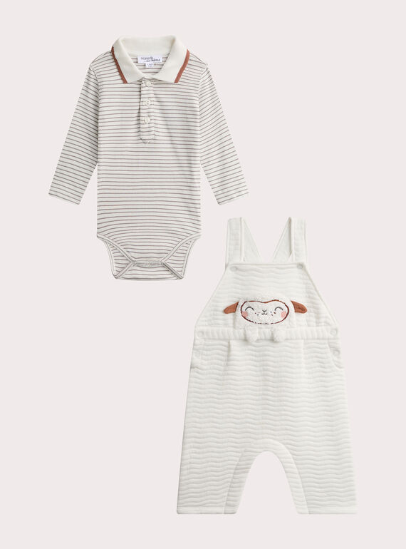 Set nascita con body e salopette per bambino VOU1ENS2 / 24WF04C2ENS001