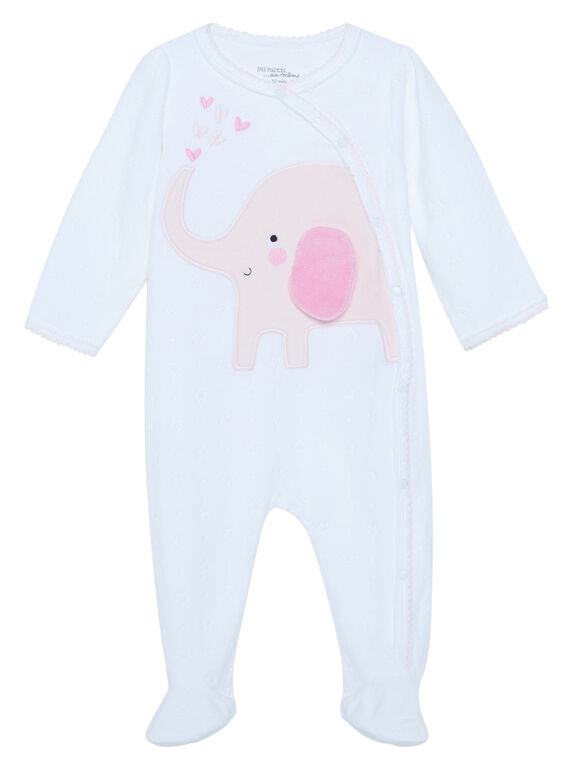 Tutina neonata in velluto bianco JEFIGRETOIL / 20SH13C1GRE000