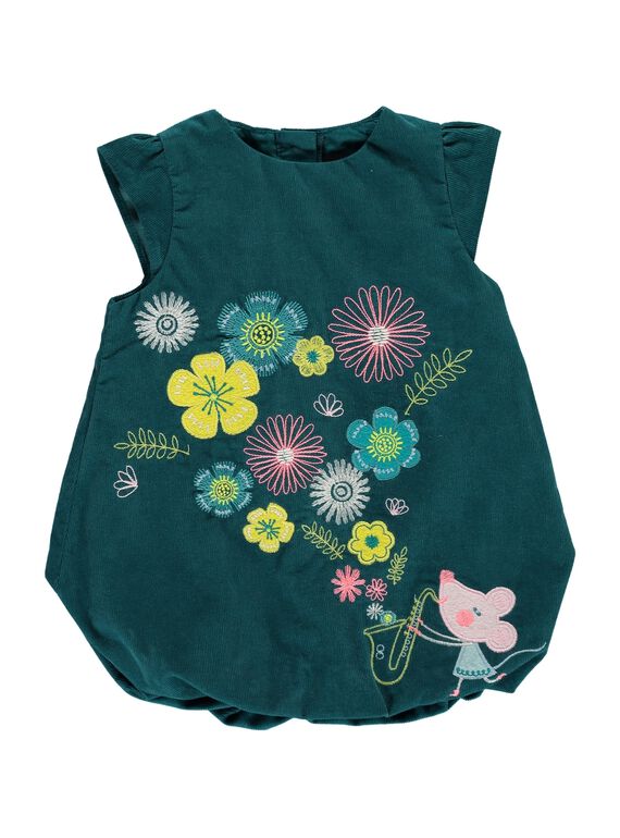 Baby girls' bouffant velour dress DIVEROB3 / 18WG0974ROB714