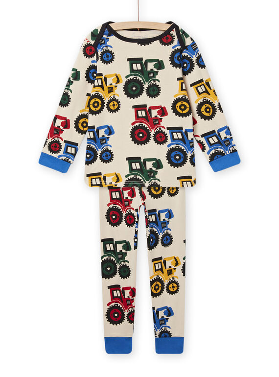 Completo pigiama T-shirt e pantaloni con stampa trattore colorata bambino NEGOPYJTRA / 22SH12E2PYJ810