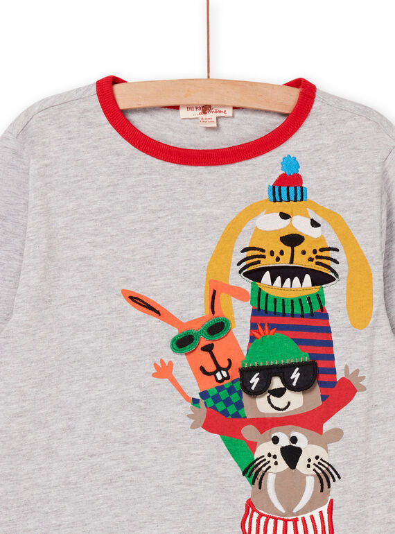 T-shirt maniche lunghe con motivo animali POMUTEE4 / 22W902R2TMLJ922