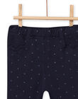 Pantaloni navy a pois e tasche cuori neonata NIJOPAN3 / 22SG0962PAN070