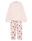 Pigiama rosa cipria con motivi giraffe e a pois REFAPYJGIR / 23SH1154PYJD327