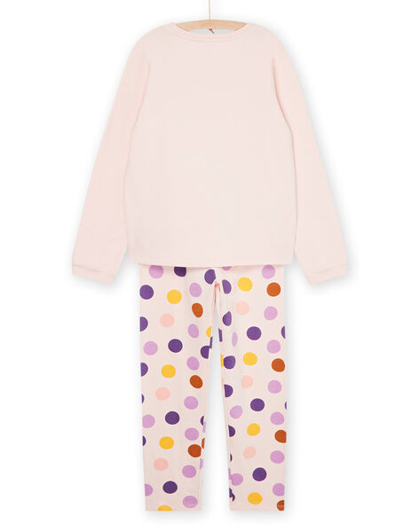 Pigiama rosa cipria con motivi giraffe e a pois REFAPYJGIR / 23SH1154PYJD327