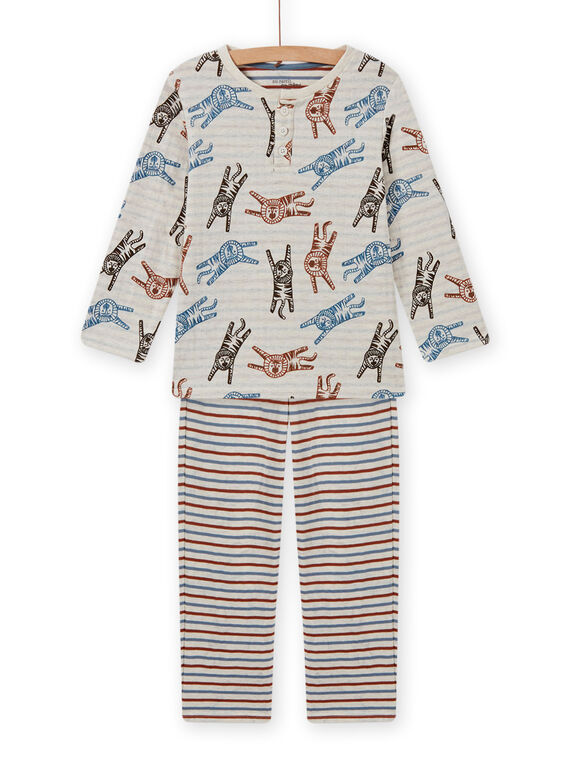 Set pigiama stampa tigre e righe bambino MEGOPYJTUB / 21WH1283PYJA010
